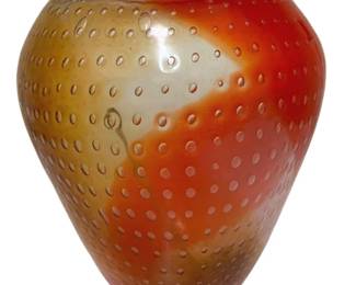 1009 - Amberina Murano Art Glass Vase - 11" Tall (Description): with controlled bubbles