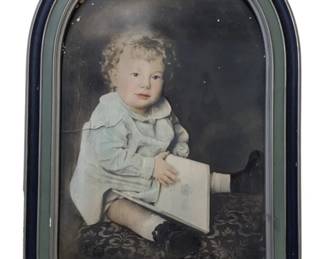 1533 - Vintage Framed Baby Picture - 18 x 12 (Description): no glass