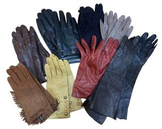 2125 - Lot of Assorted Women's Leather Gloves - sz S-M