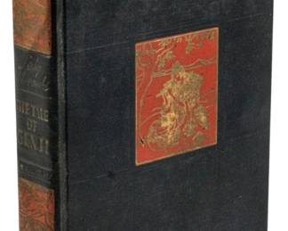 769 - 1935 Early English Ed. The Tale of Genji (Description): The Tale of Genji, 1935 Early English  Edition. This classic work of Japanese  literature is presented in an early English  translation, featuring a decorative binding  with an illustrated panel on the front cover and ornate spine design.