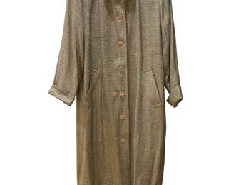 2140 - 100% Silk Doncaster Long Coat - sz 10