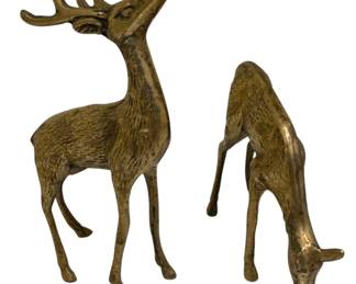 1010 - Pair Brass Deer - 7 x 4.5