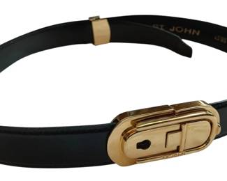 2066 - St. John Leather Belt Made in Italy - 28" Long