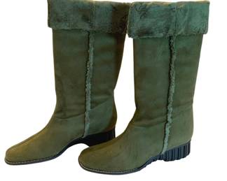 2108 - Anne Klein Olive Suede Boots - Size 8.5M