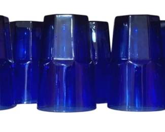 1104 - Shelf Lot of Cobalt Tumblers
