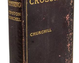 805 - 1904 Ed. The Crossing by Winston Churchill (Description): A 1904 edition of The Crossing by Winston  Churchill. This historical novel was written  by the American author Winston Churchill, not  to be confused with the British statesman of  the same name. Published by Macmillan Company.