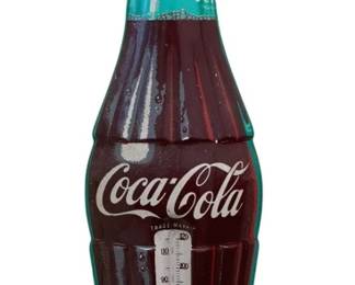 1619 - Coca Cola Bottle Thermometer - 17 x 5 (Description): Used as is electric/electronic/mechanical  item. No guarantee all components, untested.