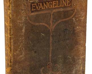 789 - Ca. 1900 Ed. Evangeline (Description): Evangeline, circa 1900 edition. This volume  features a decorative cover design with the  title displayed in an ornamental cartouche.