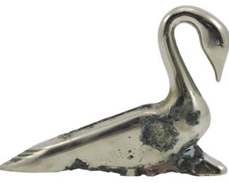 1886 - Vintage Packard Cormorant Hood Ornament (Description): Vintage Packard Cormorant hood ornament. This  automobile mascot features the iconic  cormorant bird design associated with the  Packard Motor Car Company. Measures 4 inches  by 5 inches by 1.5 inches.