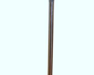 602 - Brass Floor Lamp w/ Lotus Petal Base 62" (Description): Elegant brass floor lamp featuring a  distinctive lotus or flower petal-shaped base  and a flared tulip-form socket holder. The  slender columnar stem rises from the  scalloped base and is topped with a black empire shade with ball finial. The lamp  exhibits a warm patinated brass finish  throughout. Measures 62 inches tall. Used as is electric/electronic/mechanical  item. No guarantee all components, untested.