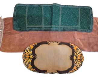1432 - Group Vintage Table Runners, Longest 33" (Description): Includes hook made runner