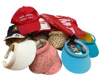 2126 - Assorted Visors & Hats to include Trump Flag