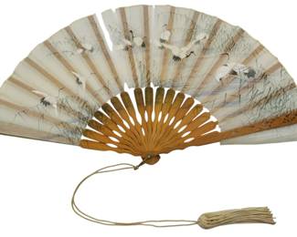 46 - Vintage Oriental Fan 10x18