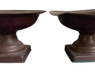 1559 - 2 Copper Footed Planters - 9 x 15