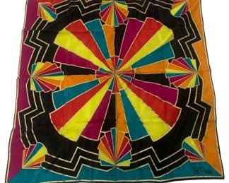 2304 - Bob Mackie 100% Silk Scarf (Description): Measures 33 x 35
