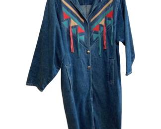 2026 - Pioneer Wear Decorated Long Denim Jacket (Description): size 8