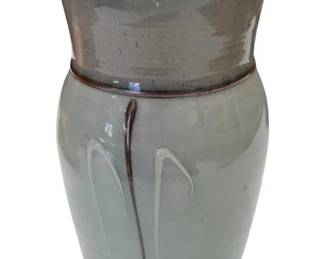 691 - Signed Studio Art Pottery Vase 5"x7" (Description): The piece features a glazed finish with  decorative drip detailing.