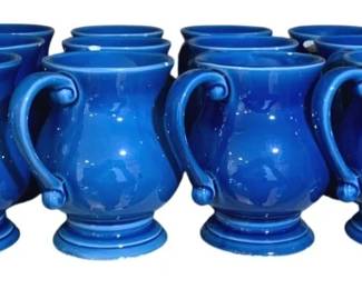 1109 - Group Lot of Blue Coffee Mugs