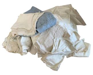 1374 - Group Lot of Linens (Description): Group lot of linens. This assortment includes  various household linens in neutral and soft  tones.