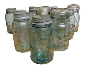 3158 - Lot of Atlas Canning Jars - 10" Tall