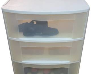2175 - Sterilite Wide 3-Drawer Cart (wheels in drawer) (Description): 25 x 22 x 16 - contents included