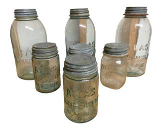 3159 - Lot of Atlas Canning Jars - 10" Tall