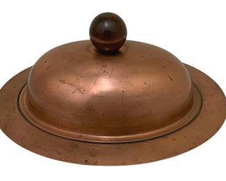 1022 - Copper Domed Serving Dish - 6 x 11.5 x 9.5