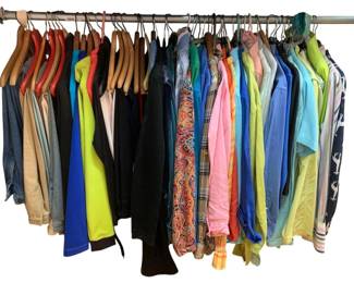 2227 - Closet Lot of Assorted Women's Pants & Blouses (Description): sizes S-M-L