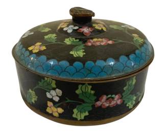 250 - Chinese Hand Painted Cloisonne Tea Box w/ lid (Description): 2 x 5