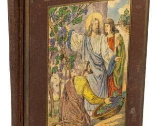 766 - 1919 Ed. Bible Stories for Children (Description): A 1919 edition of Bible Stories for Children.  This hardcover book features an illustrated  cover depicting a biblical scene. A charming  example of early 20th century religious  children's literature.