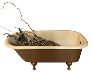 3038 - Cast Iron Bath Tub w/ Contents - 23 x 30 x 61