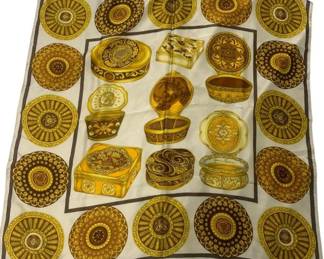 2306 - Versace Silk Scarf (Description): Measure 34 x 34