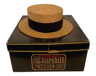 2149 - Churchill Hats Ltd. Straw Boater Hat w/ box