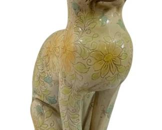 262 - Monumental Siamese Glazed Resin Cat - 26.5 x 14