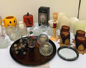 1032 - Lot of Assorted Candleholders & Decor Items