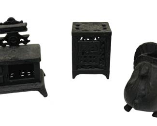 1655 - 3 Cast Iron Collectibles - 4" Tall