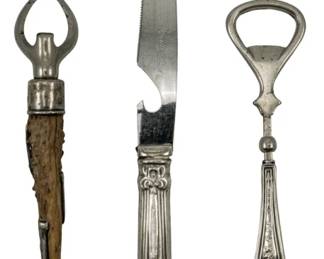 749 - 3 Decorative Sterling Utensils (Description): Three decorative sterling utensils with a  total weight of 4.48 ounces.