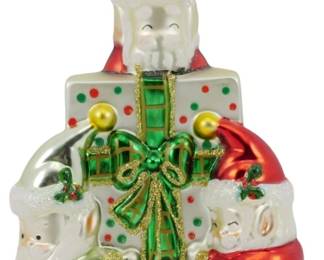 1969 - Kurt Adler Giordano Elves Ornament 7" (Description): Kurt Adler Giordano Elves ornament featuring  a festive holiday design. Measures 7 inches.