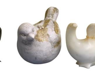 1558 - 3 Bird Decor Items - 5" Tall