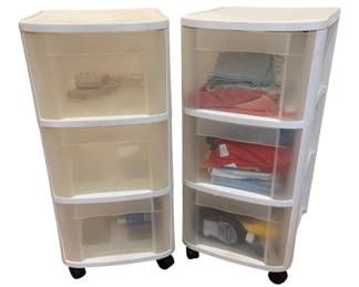 1071 - 2 Rolling Storage Drawer Containers