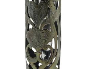 41 - Gorham Sterling Vase with Glass Insert 9.5" (Description): 5.52oz sterling weight