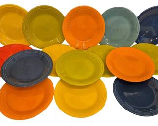 1144 - 15 Fiesta Assorted Color 10" Dinner Plates