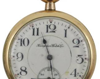 26 - Hampden Watch Co. Pocket Watch 2" (Description): Used as is electric/electronic/mechanical  item. No guarantee all components, untested.