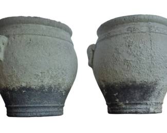 5562 - Pair Outdoor Urn Planters 16" Tall