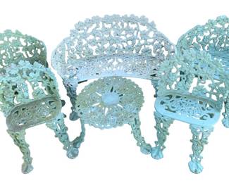 5059 - 6pc Vintage Cast Iron Garden Patio Set