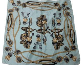 2294 - Equestrian Silk Scarf (Description): Measures 35 x 35