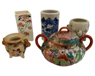 270 - Lot of Assorted Small Oriental Pieces (Description): includes Satsuma Sugar Bowl