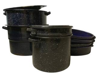 3120 - Lot of Assorted Enamelware Pots