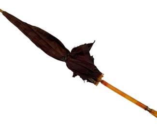 275 - Vintage Bakelite Handle Umbrella - 35" (Description): fabric is worn is places