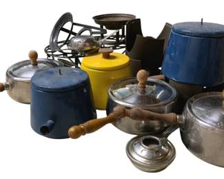 3135 - Lot of Fondu Pans & Warmers
